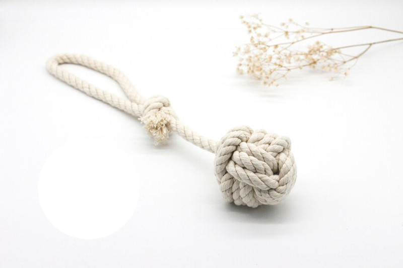 Esselkay Monkey Fist Knot Ball with Handle Cotton Chew Toy For Dog & Cat