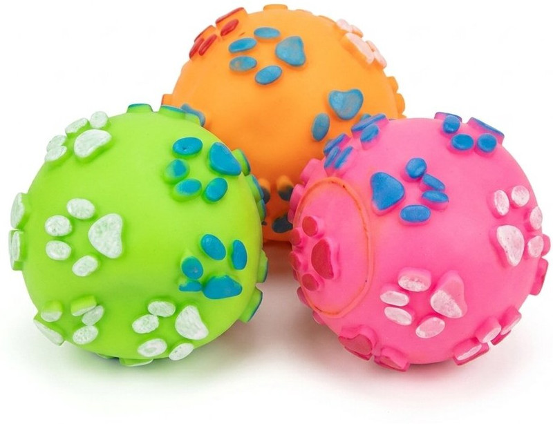 SniffyHub Spiky Squeaky Dog Balls, Dental Chew Toys with Squeaker, Pack of 3 Plastic Ball, Chew Toy, Squeaky Toy For Dog & Cat