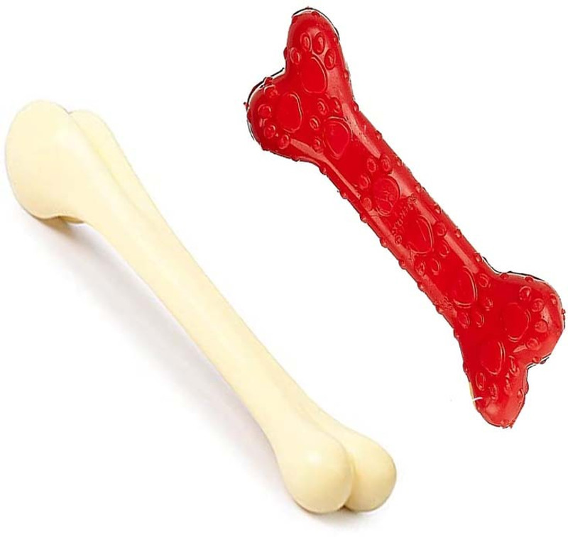 MIXUP Super Dog Rubber Bone For Dog & Dog Nylon Bone Large Size Nylon Bone For Dog Rubber, Nylon Chew Toy, Bone, Rubber Toy, Training Aid For Dog & Cat