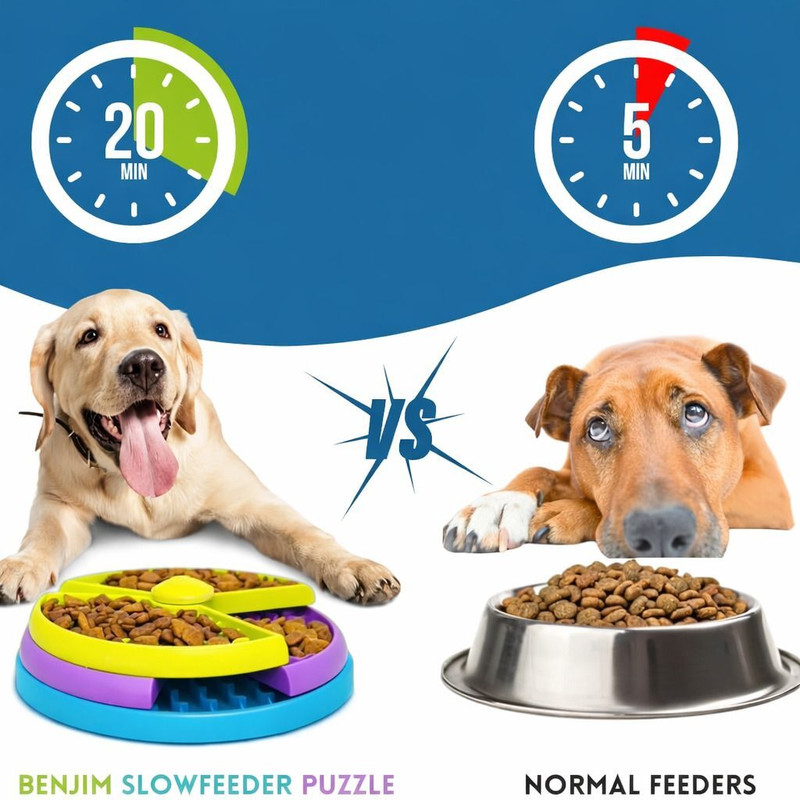 PETSNPLAY Slow Feeder Dog Bowl Puzzle IQ Training & Anti Choke for Healthy Digestion Plastic Treat Dispensing Toy For Dog & Cat