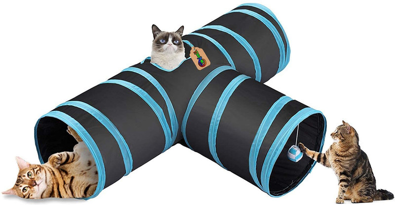 DreamAuro Cat Tunnel Tube Tunnel Bored Toy Peek Hole Toy Ball Puppy, Rabbit, Guinea Pig Nylon Training Aid For Dog & Cat