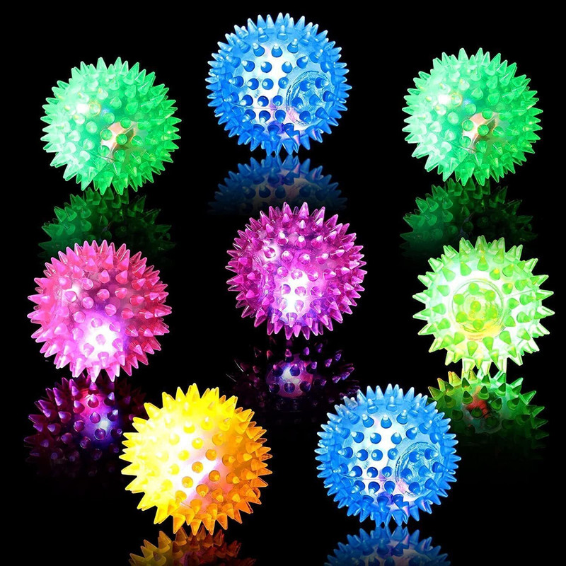 SKP Chew Playing Rubber Ball Toy (Led Spiked Ball, Pack of 1) Rubber Ball, Soft Toy, Chew Toy For Dog & Cat