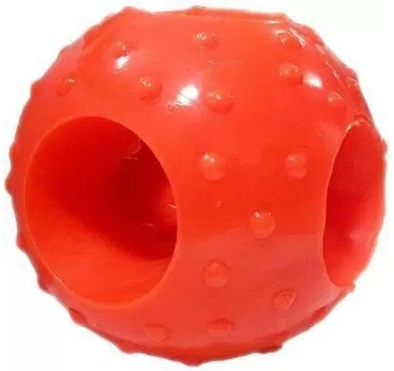 oramsa Dog Rubber Hole Ball Toy (Large, Pack of 1) Rubber Ball, Chew Toy, Rubber Toy, Soft Toy For Dog & Cat