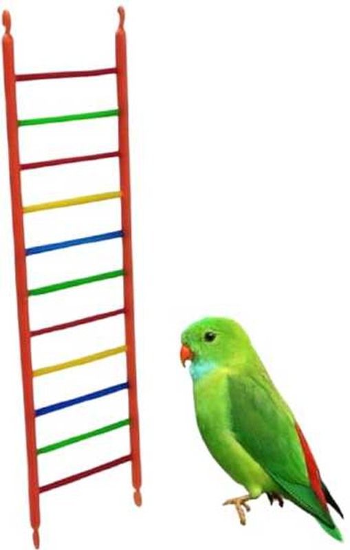S Mark Birds Colorful Plastic Climb Ladder Toy (Pack of 2) Cage Seed Catcher
