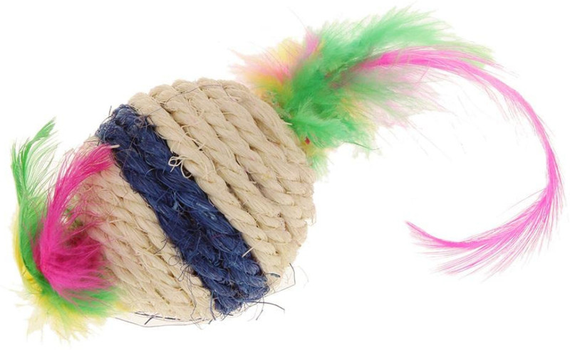 Petfun Sisal Rugby Teaser Toy for Pets Pack Of 1 Jute Chew Toy For Dog & Cat