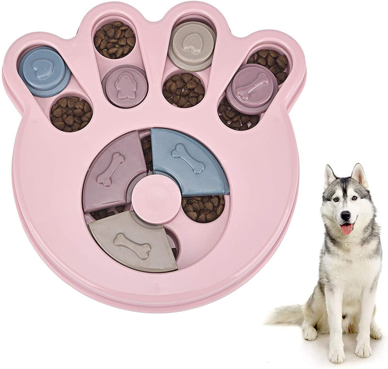 PetJoy Dog Puzzle Toy Slow Feeder Treat Dispenser, IQ Training Food Puzzle Toy for Pets Plastic Treat Dispensing Toy For Dog & Cat