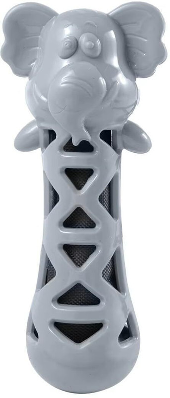 PETZ R US Pet Chew Elephant Toy for Dogs, Cats & Puppies (Grey) Durable & Safe Teething Rubber Chew Toy, Squeaky Toy For Dog & Cat