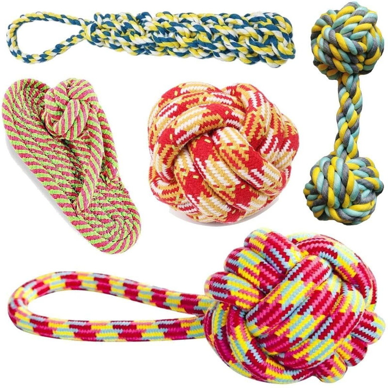 PSK PET MART Dog Chew Toys Cleaning Chewers for Puppies for Small, Medium and Large Dogs Cotton Chew Toy For Dog & Cat