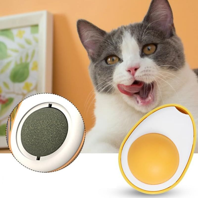 tanuja Catnip Ball Egg Shape, Catnip Edible Licking Ball, Cat Treat Toy Silicone Tough Toy For Cat