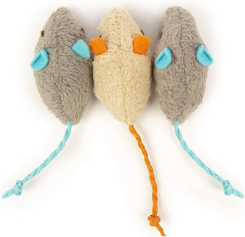 OM ZEE Cat Toy Catnip Mice, Cat and Kitten Toy Mouse 3 Pcs Pack Cotton Soft Toy For Cat