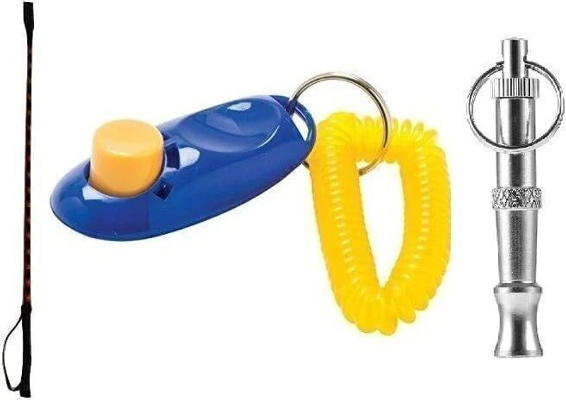 Petsoft Ultimate Dog Training Ad Hunter Stick ,Clicker ,Whistle Combo (COLOR MAY VARY) Nylon, Rubber, Steel Training Aid For Dog & Cat