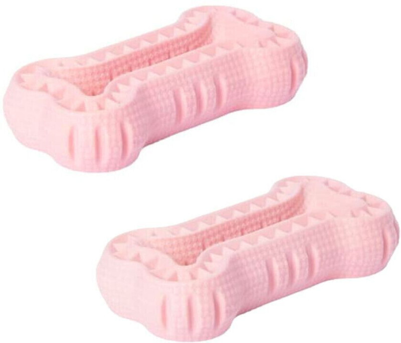 Petfun Intractive Pink Bone Teether Safe and Non-Toxic Rubber Tug Toy, Chew Toy, Training Aid, Bone For Dog & Cat