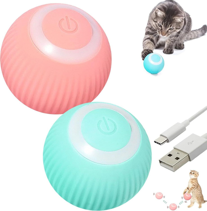 DogTrust 1 pcs cat Rolling Interactive Fetch Toys sensor Ball Rubber Ball For Cat