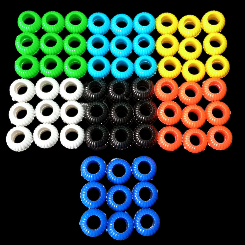 Deshraj Enterprises 7 Colours Mix Pigeons Foot Sound Rings Pack Of 50 Plastic Training Aid For Bird