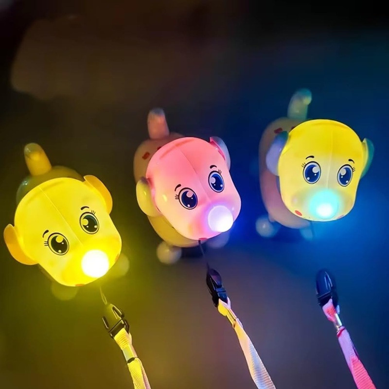 HOMOZE Light-Up Walking Puppy Toy with LED Nose, Moving Dog for Kids Gift Plastic Bone For Dog