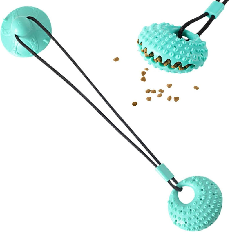 SERPLEX Dog Chew Toy with Suction Cup Interactive Tug Ball Tear Resistant Durable Fun Rubber Chew Toy For Dog