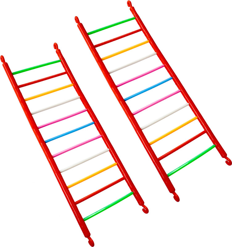 Pagona Bird Ladder Toy 32cm | Colorful Cage Accessory for Small Birds Plastic Perch For Bird