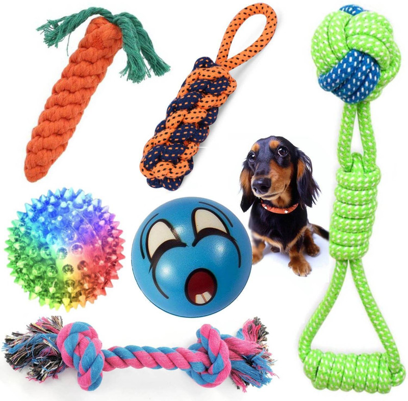 YOUHAVEDEAL Dog Chew Toys for Aggressive Chewers,Cotton Puppy Toys for Teething,Dogs Toys Cotton, Rubber Chew Toy, Rubber Toy, Tug Toy For Dog