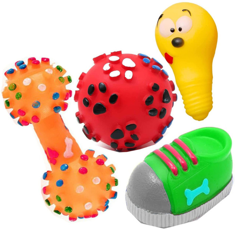 PSK PET MART Rugby,Headoge,Bulb,IceCream Rubber Chew Toy For Dog & Cat