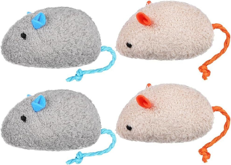 DCM PET MART 3 Pack Multicolor Cat and Kitten Playing Toy Mouse Kitten Cat Playing Toy Microfibre Chew Toy, Soft Toy For Cat