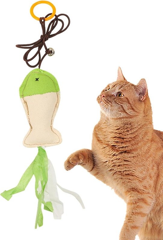 DogTrust Kitten fish toys with bell toys eco-friendly cotton fish toy Cotton Frisbee For Cat
