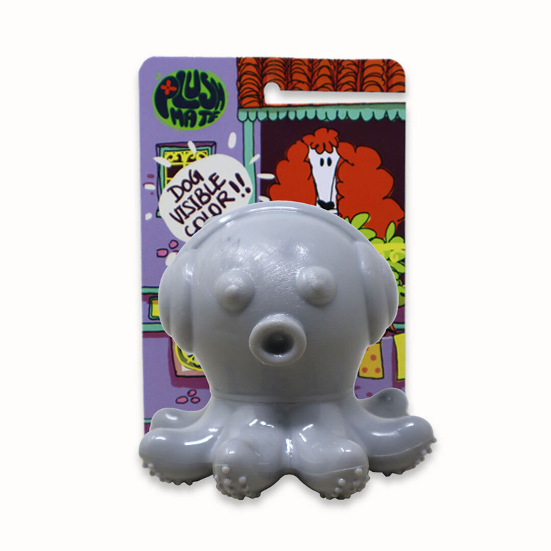 Plushmate TPR Squeaky Octopus Shape Chew Toy for Fun Training Teeth Cleaning Rubber Chew Toy For Dog