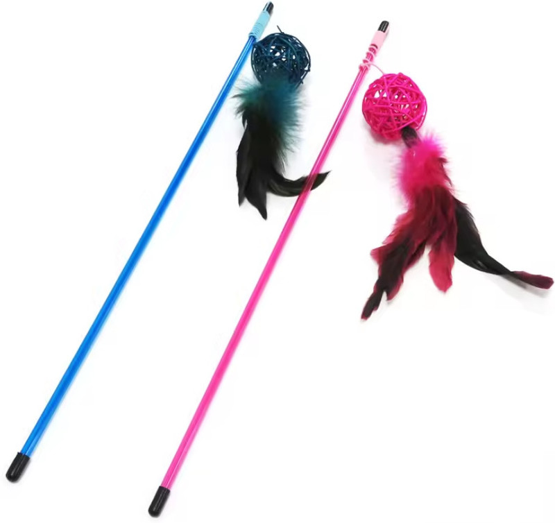 DogTrust Sisal Cat teasure Wand Stick Toys pack of 2 pcs Wooden Fetch Toy For Cat