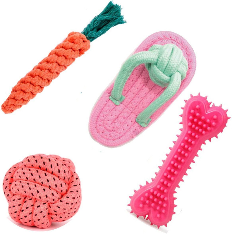 Sage Square Cotton Chew Toy, Tough Toy, Training Aid, Rubber Toy For Dog & Cat