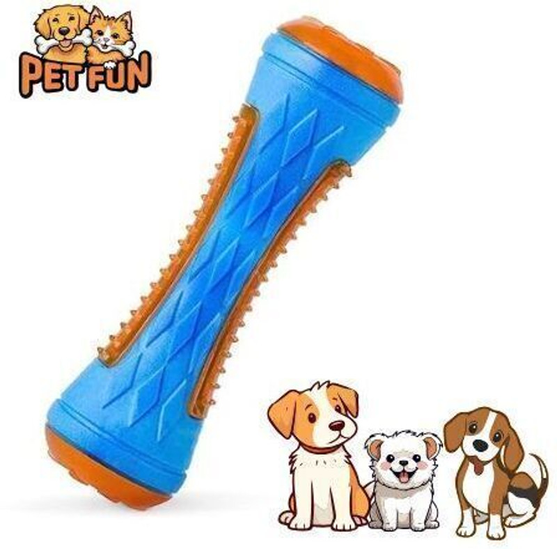 Petfun PF-LED-FLOTING-STICK-TOY-ORANGE-BLUE Rubber Chew Toy, Training Aid, Tug Toy For Dog & Cat