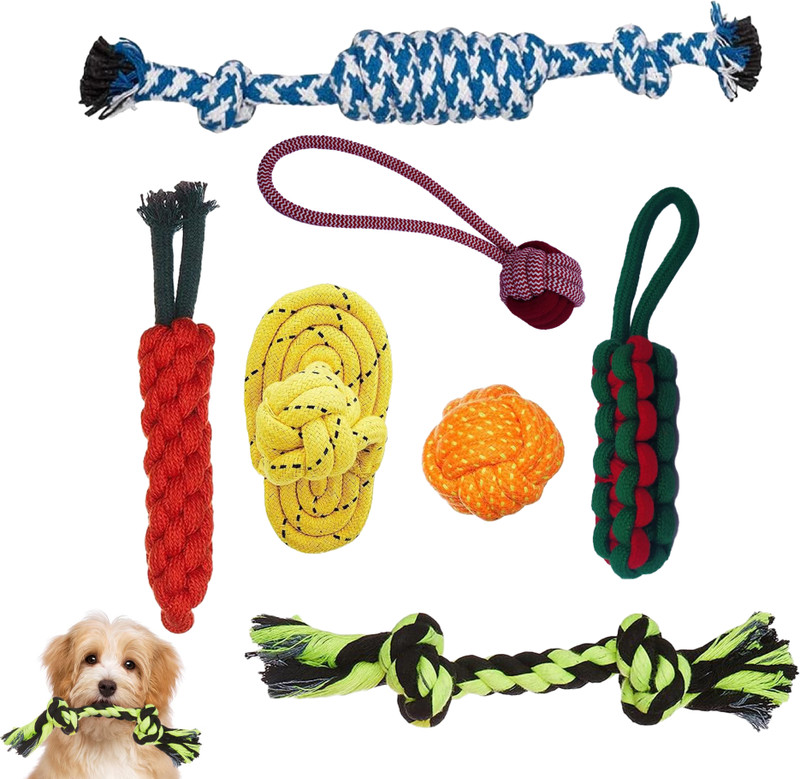 Bones UP 7 Pet Dog Toys For Puppy Chew Rope Cotton Tug Toys Cotton Tug Toy, Chew Toy, Fetch Toy For Dog