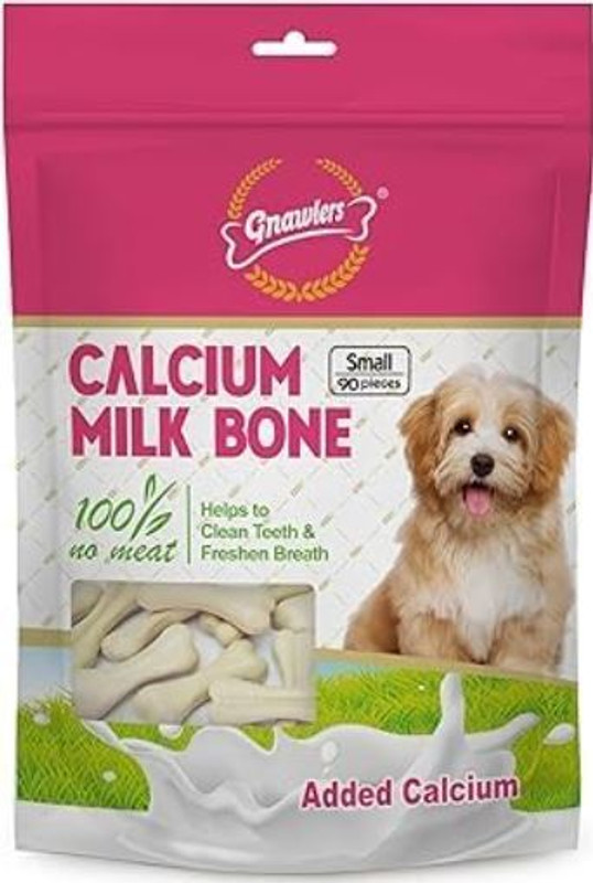 Gnawlers Gnawlers Calcium Milk Bone Small - 30 pcs for Dogs/Puppies Milk Dog Treat(270 g, Pack of 3)