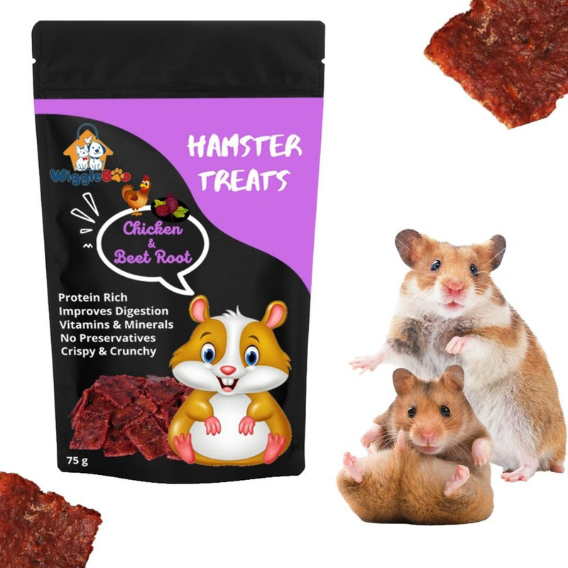 WiggleBoo Chicken & Beetroot Hamster Treat | Helps Immune system & Digestion | 75g Chicken, Vegetable Hamster Treat(75 g)