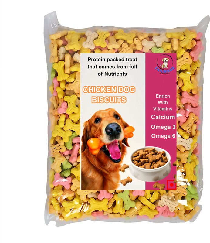 TAILWAGZ Dog Mix Biscuits Soft Owen Baked ( Pack Of 1 ) Chicken, Egg, Rice Dog Treat(0.45 kg)