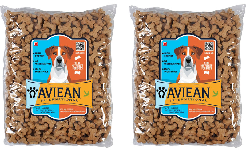 Aviean International 1.4 Kg Dog Biscuits 2 Pack (700*2,Gm) Puppy Combo (Chicken +Mutton ) Biscuits Egg Dog Treat(2 kg, Pack of 2)