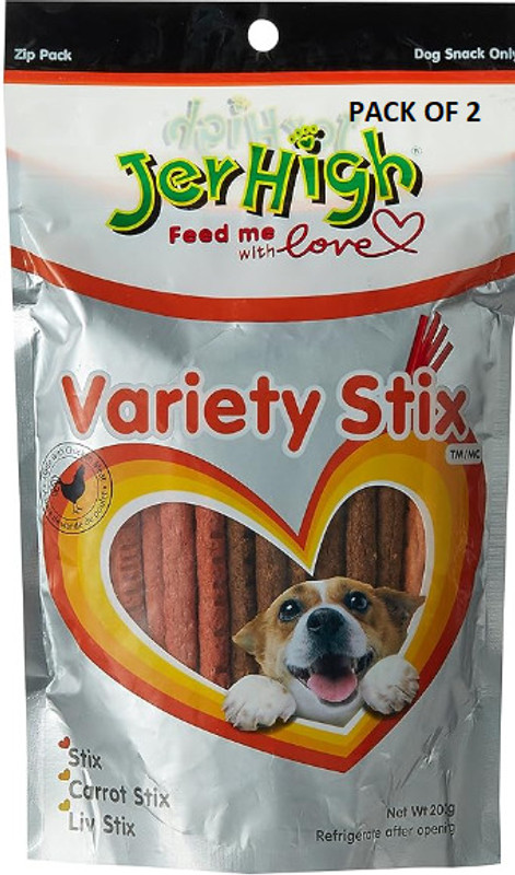 jerhigh JERHIGH VARIETY STIX FOR DOGS/PUPPIES , DOG TREATS , 200g Chicken Dog Treat(400 g, Pack of 2)