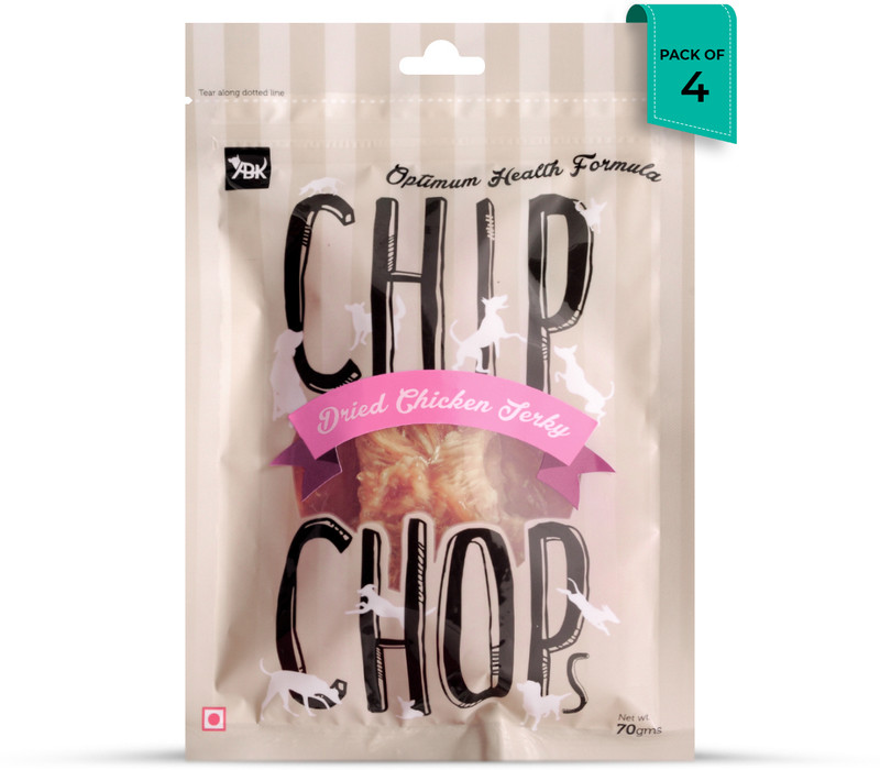 Chip Chops Dried Chicken Jerky Dog Meaty Treat Chicken Dog Treat(280 g, Pack of 4)