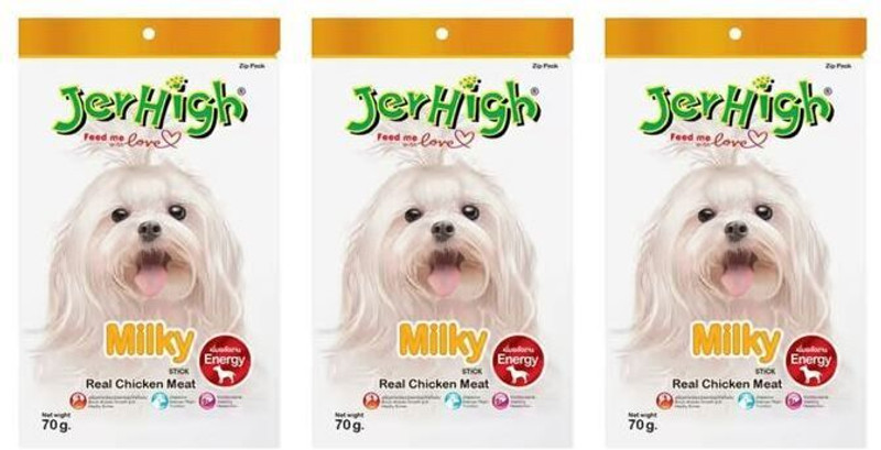 jerhigh Milky Stick Dog Treats – Soft Chewy Milk Flavour Treats Milk Dog Treat(100 g, Pack of 3)