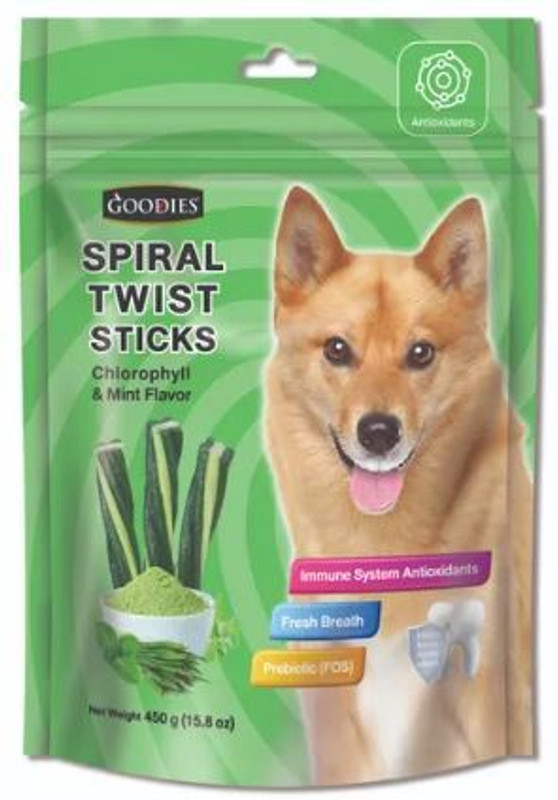 goodies Goodies Chlorophyll & Mint Spiral Twist Stick Dog Treats Dog Treat(450 g)