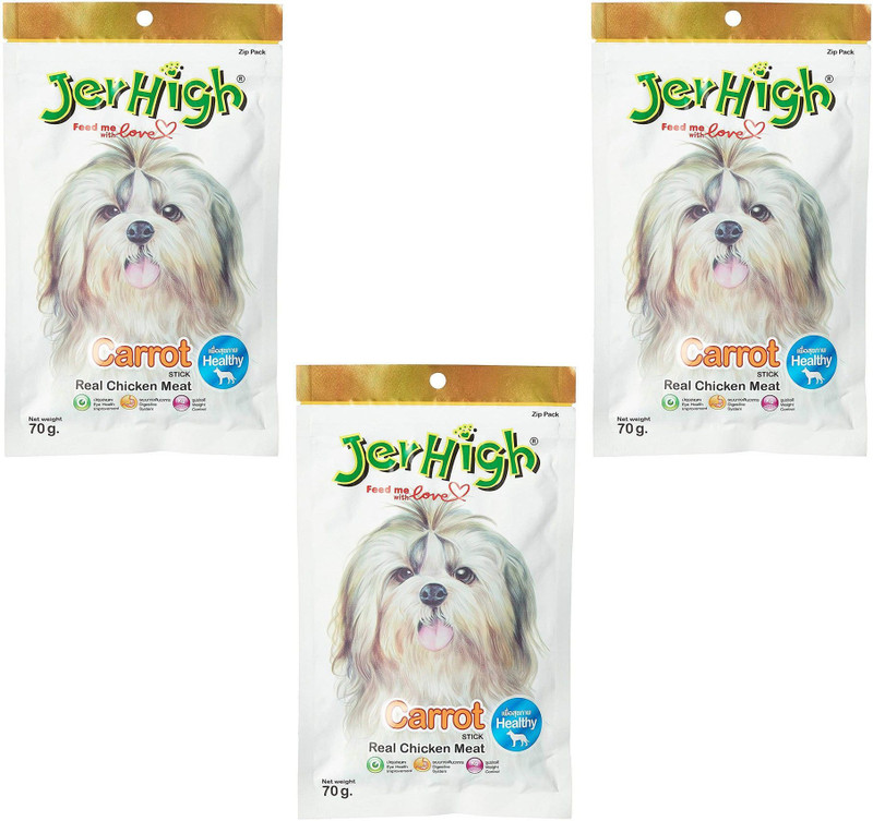 jerhigh Real chicken meat Carrot Dog Treat(210 g, Pack of 3)