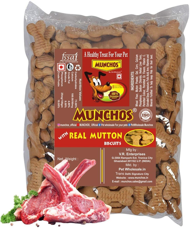 Munchos MUNCHOS Real Mutton Dog Adult Biscuits 1 kg, Mutton Dog Treat(1 kg)