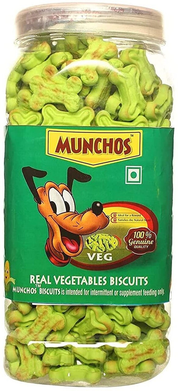 Munchos MUNCHOS Real Veg. Dog Biscuits 500gm Jar, Vegetable Dog Treat(500 g)