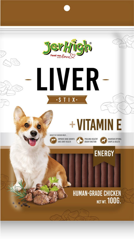 jerhigh jerhigh Liver Stick Young Adult Dog Treats, Meat Flavor, 100g Liver Dog Treat(0.1 kg)
