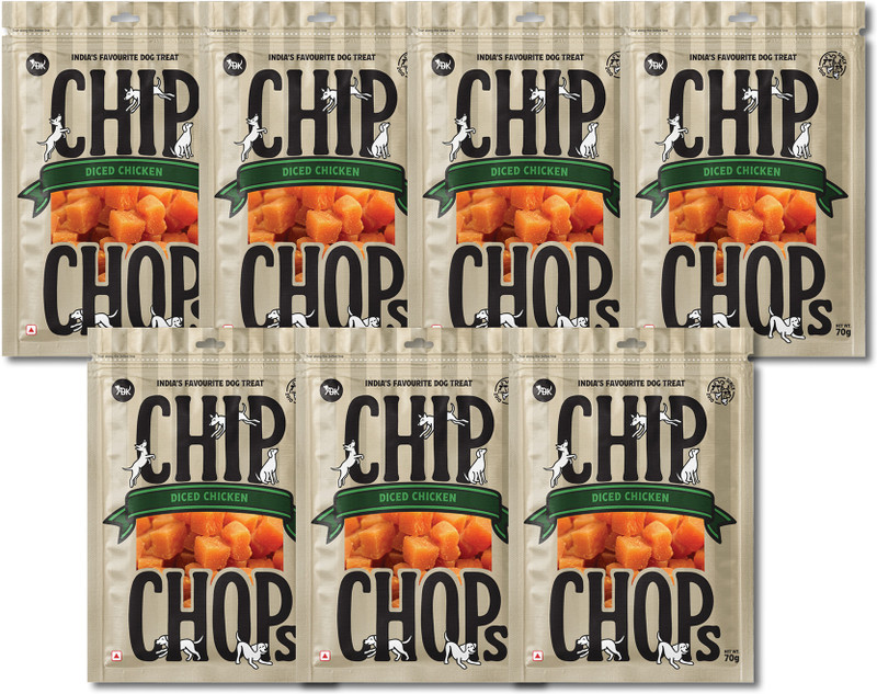 Chip Chops Diced Chicken Dog Snacks, 70 g Pack of 2 Chicken Dog Treat(140 g, Pack of 2)
