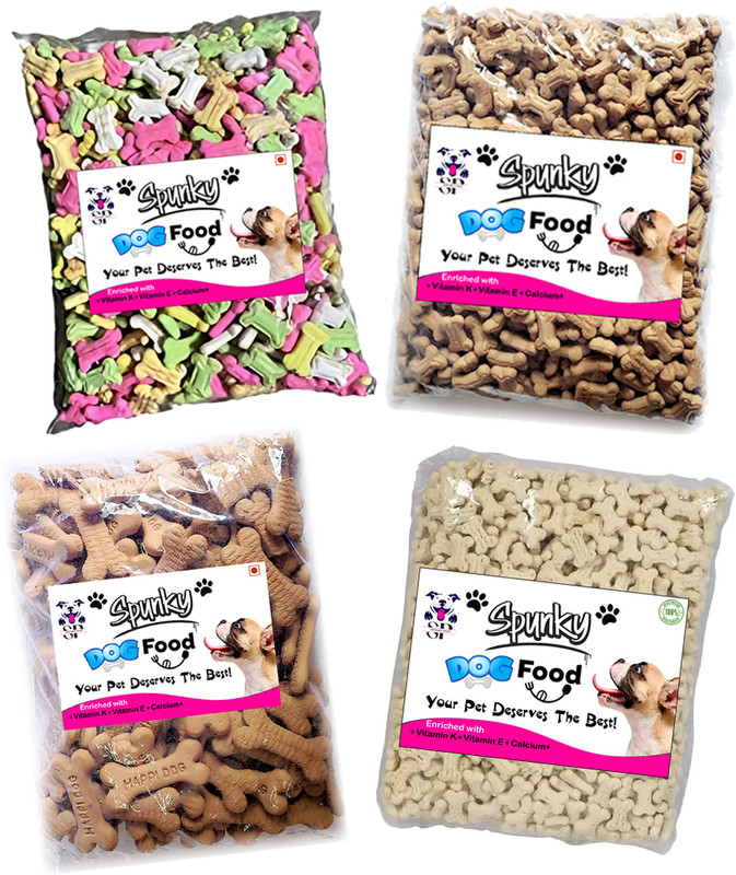Spunky pets Real Dog Biscuits Combo Pack, Made from all natural ingredients Dog Treat(3.6 kg, Pack of 4)