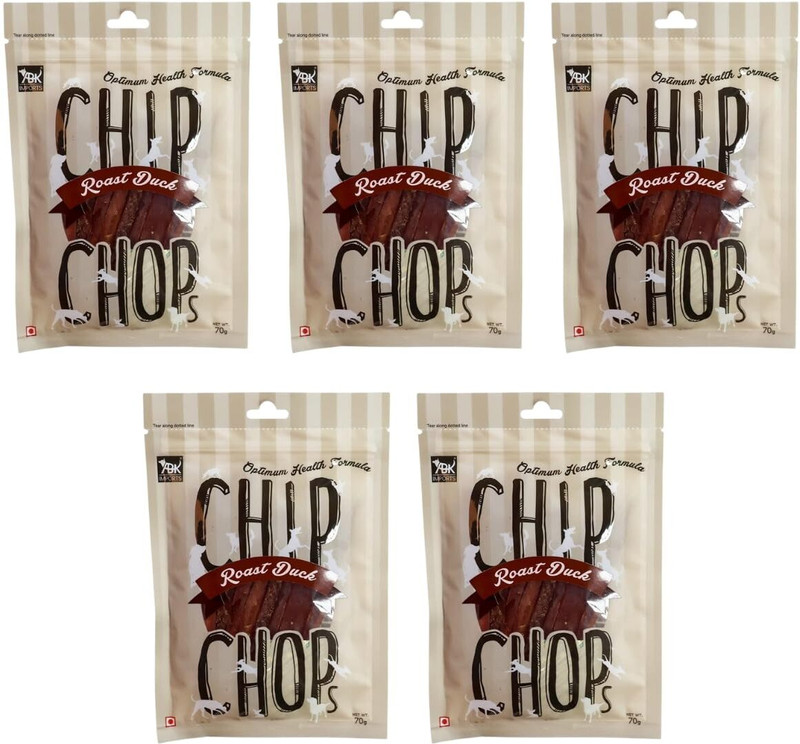 Chip Chops Roast Duck Dog Treat - 70gm (Pack of 5) | Optimum Health Formula Duck Dog Treat(0.35 kg, Pack of 5)