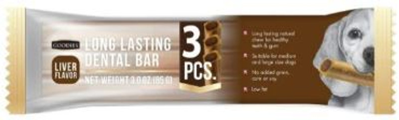 goodies Goodies Long Lasting Dental Bar 3 pcs in 1 pack , Chocolate for Dogs / Puppies Liver Dog Treat(85 g, Pack of 5)