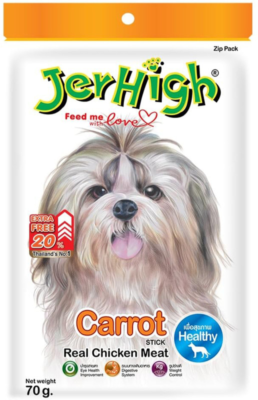 jerhigh Dog Treats Carrot 70gm (Pack of 10) Chicken, Carrot Dog Treat(0.7 kg, Pack of 10)