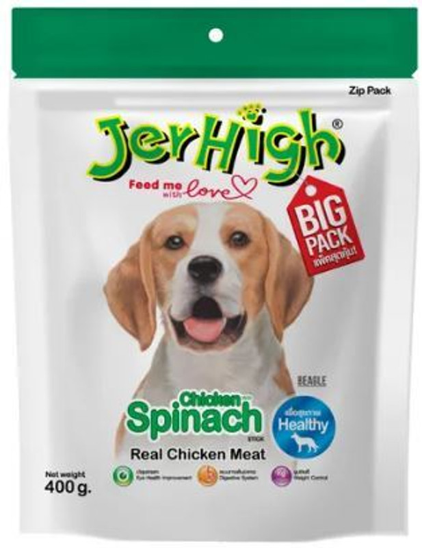 jerhigh Jerhigh Sticks Chicken with Spinach flavor , Treats for Dogs/Puppies Spinach Dog Treat(400 g)