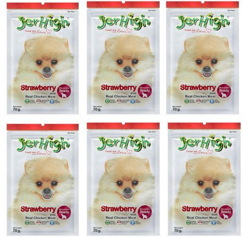 jerhigh jerhigh Strawberry Dog Treats Healthy Reward Treat Strawberry, Chicken Dog Treat(70 g, Pack of 6)