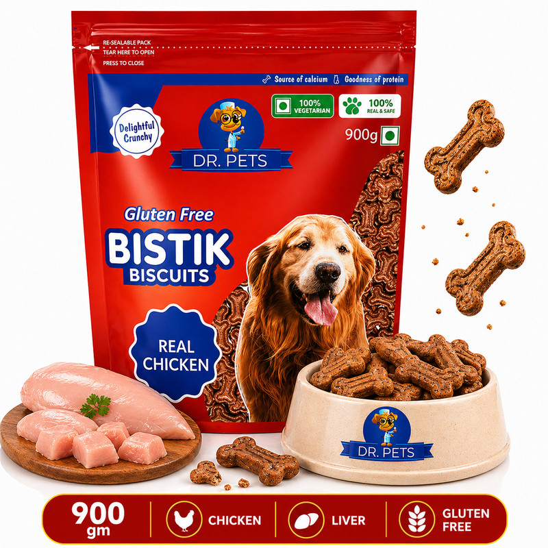 Dr. Pets Milk Chicken Dog Biscuits Fresh Healthy Dog Treats for All Life Stages Milk Dog Treat(900 g)